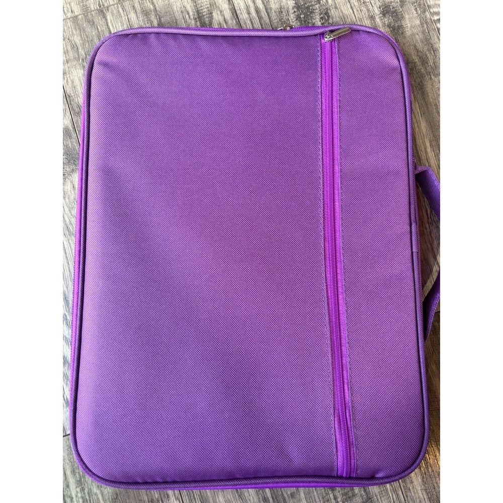 iPad Tablet Sleeve Organizer Zip Pockets Purple Zig Zag - Picture 3 of 7